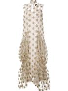 Simone Rocha Floral Tinsel Maxi Dress, Women's, Size: 8, Grey, Polyamide/polyester
