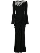 Alexander Mcqueen Crystal-embellished Draped Dress - Black