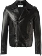 Saint Laurent Classic Biker Jacket, Men's, Size: 56, Black, Lamb Skin/cotton/cupro/leather