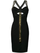 Versace Collection Logo Strip Fitted Dress - Black