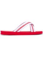 Versace Jeans Logo Crossover Sandals - Red