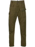 Dsquared2 Panelled Frayed Trousers - Green