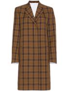 Calvin Klein 205w39nyc Single-breasted Plaid Coat - Brown