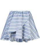Caroline Constas Crossover Striped Mini Skirt - Blue