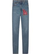 Gucci Skinny Denim Trousers With La Angels&trade; Patch - Blue