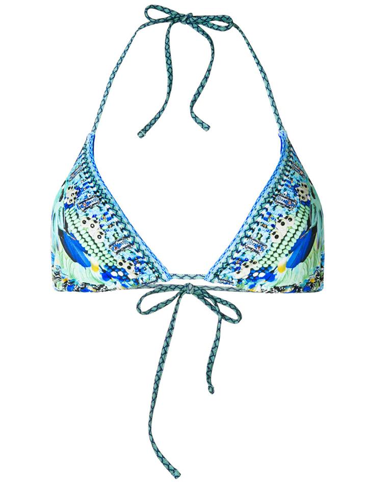 Camilla Leave Me Wild Printed Bikini Top - Blue