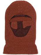 Telfar Knitted Tulle-detail Balaclava - Brown