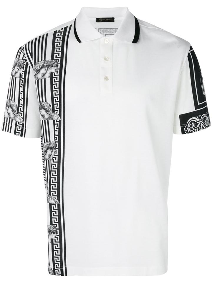 Versace Cornici Print Polo Shirt - White