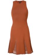 Derek Lam - Mesh-panelled Ribeed-knit Dress - Women - Polyamide/polyester/viscose - L, Red, Polyamide/polyester/viscose
