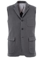 Wooster + Lardini Three Button Waistcoat, Men's, Size: 46, Grey, Polyester/cotton