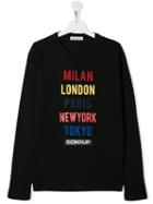 Dondup Kids Teen Capital Cities T-shirt - Black