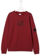 Cp Company Kids Logo Printed Sweater - Red