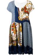 P.a.r.o.s.h. Multi Printed Dress, Women's, Blue, Silk/viscose/polyamide