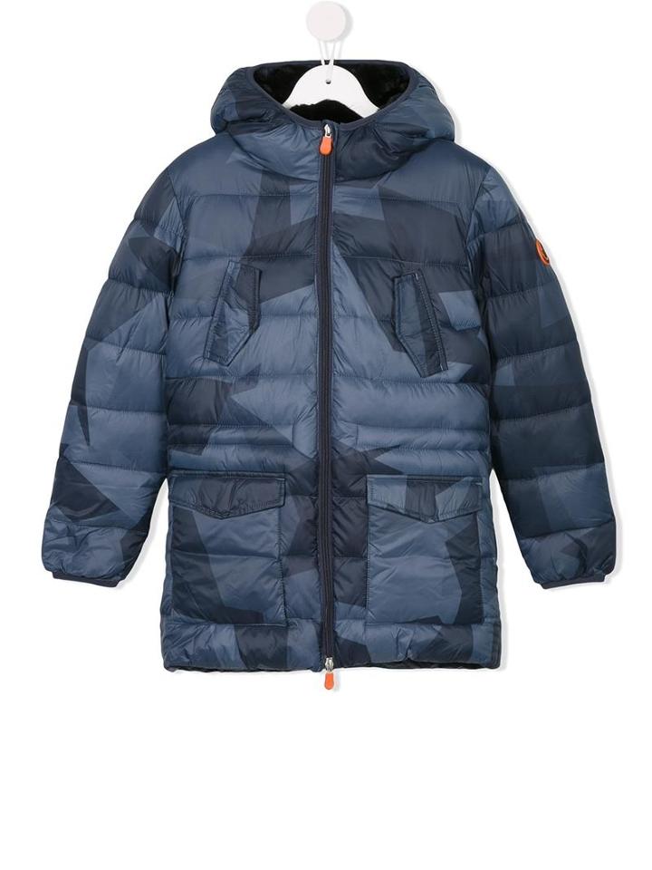 Save The Duck Kids Hooded Padded Coat, Boy's, Size: 10 Yrs, Blue