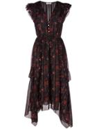 Ulla Johnson Floral Print Asymmetric Dress - Black