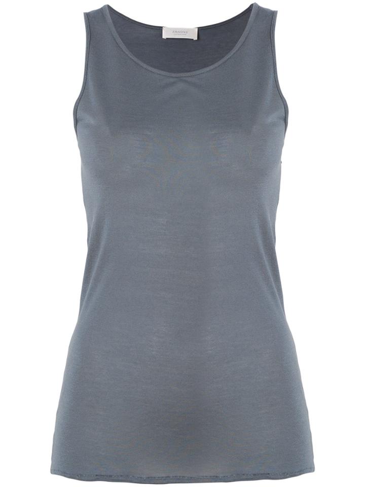 Zanone Plain Tank Top - Grey