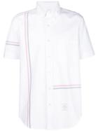 Thom Browne Engineered Rwb Stripe Oxford Shirt - White