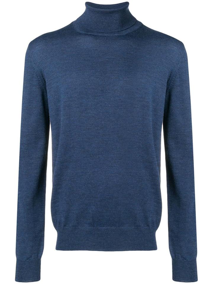 Barba Turtle Neck Jumper - Blue