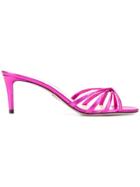 Prada Metallic Strap Sandals - Pink