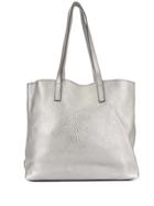 Prada Pre-owned Textured Metallic Shopper - Silver