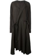 Y's Wrap Detail Oversized Coat, Women's, Size: 2, Brown, Cupro/wool