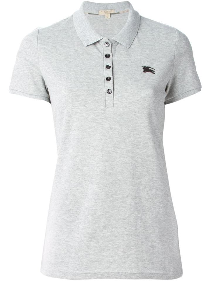 Burberry Brit Classic Polo Shirt, Women's, Size: L, Grey, Cotton/spandex/elastane
