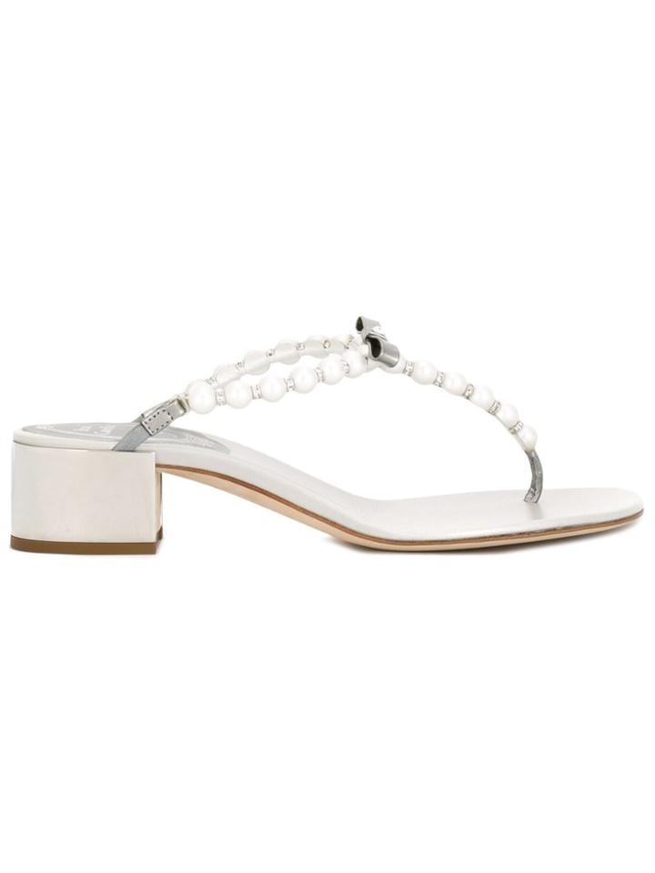 René Caovilla Bow Detail Sandals - Grey