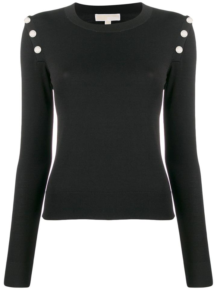 Michael Michael Kors Press Stud Shoulder Jumper - Black