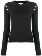 Michael Michael Kors Press Stud Shoulder Jumper - Black