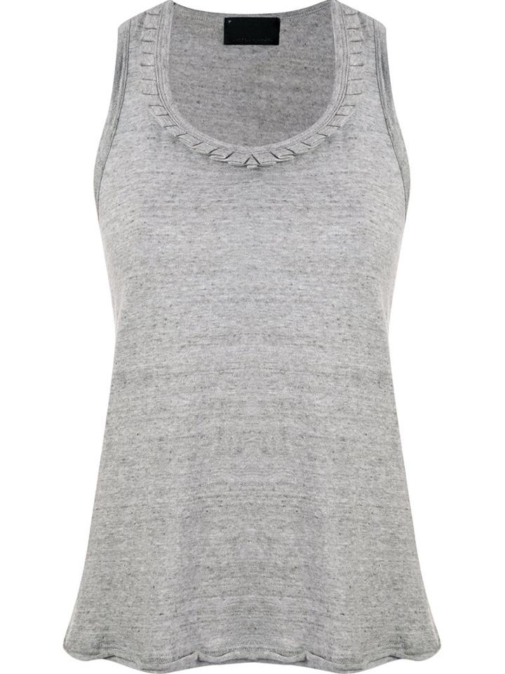 Andrea Bogosian Pleated Details Tank Top, Women's, Size: Medium, Grey, Cotton