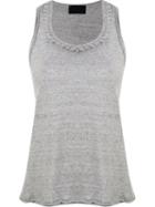 Andrea Bogosian Pleated Details Tank Top, Women's, Size: Medium, Grey, Cotton