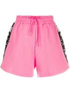 Gaelle Bonheur Logo Embellished Track Shorts - Pink