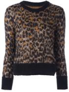 Isabel Marant - Leopard Pattern Pullover - Women - Polyamide/polyester/mohair/wool - 38, Black, Polyamide/polyester/mohair/wool