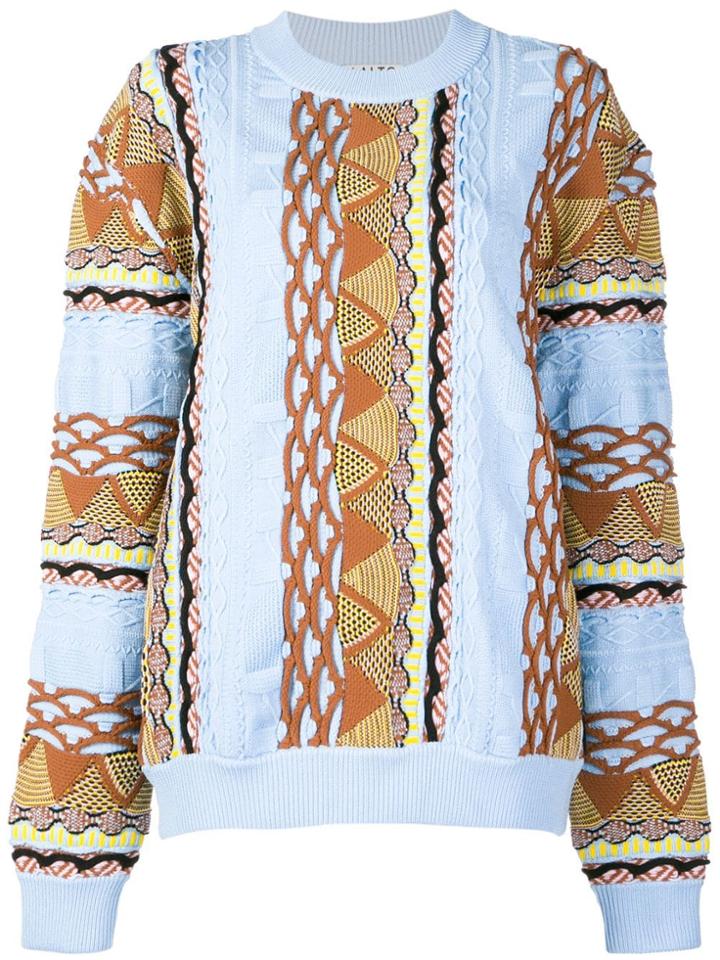 Aalto Contrast Knit Sweater - Blue