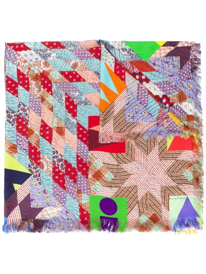 Pierre-louis Mascia Quilted Print Scarf - Purple