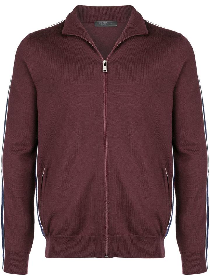 Prada Side Stripe Track Top - Red
