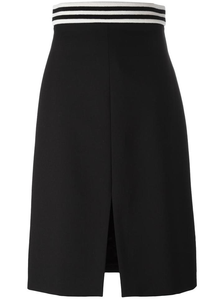 Harmony Paris Front Slit Skirt, Women's, Size: 38, Black, Cotton/spandex/elastane/viscose/wool