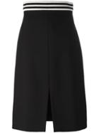 Harmony Paris Front Slit Skirt, Women's, Size: 38, Black, Cotton/spandex/elastane/viscose/wool