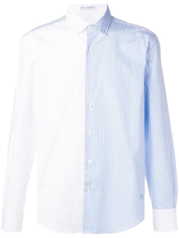 Jw Anderson Panelled Striped Shirt - White