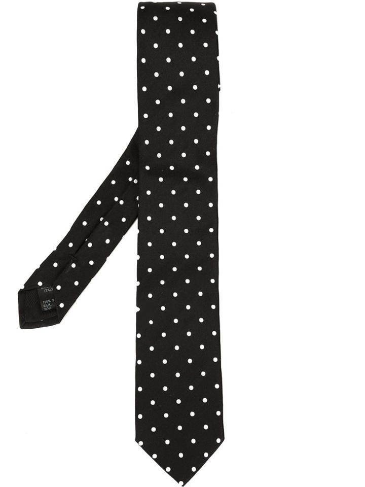 Dolce & Gabbana Polka Dot Jacquard Tie - Black