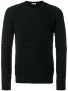 Paolo Pecora Textured Button Shoulder Sweater - Black