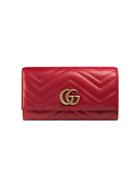 Gucci Gg Marmont Continental Wallet - Red