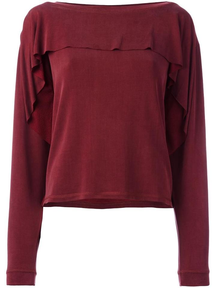 Diesel Ruffled Jumper, Women's, Size: Medium, Red, Cupro/viscose/spandex/elastane