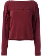Diesel Ruffled Jumper, Women's, Size: Medium, Red, Cupro/viscose/spandex/elastane