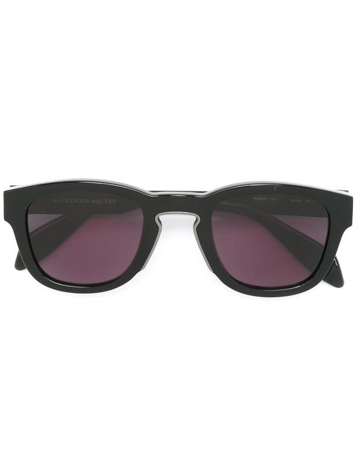 Alexander Mcqueen Round Frame Sunglasses, Adult Unisex, Black, Acetate