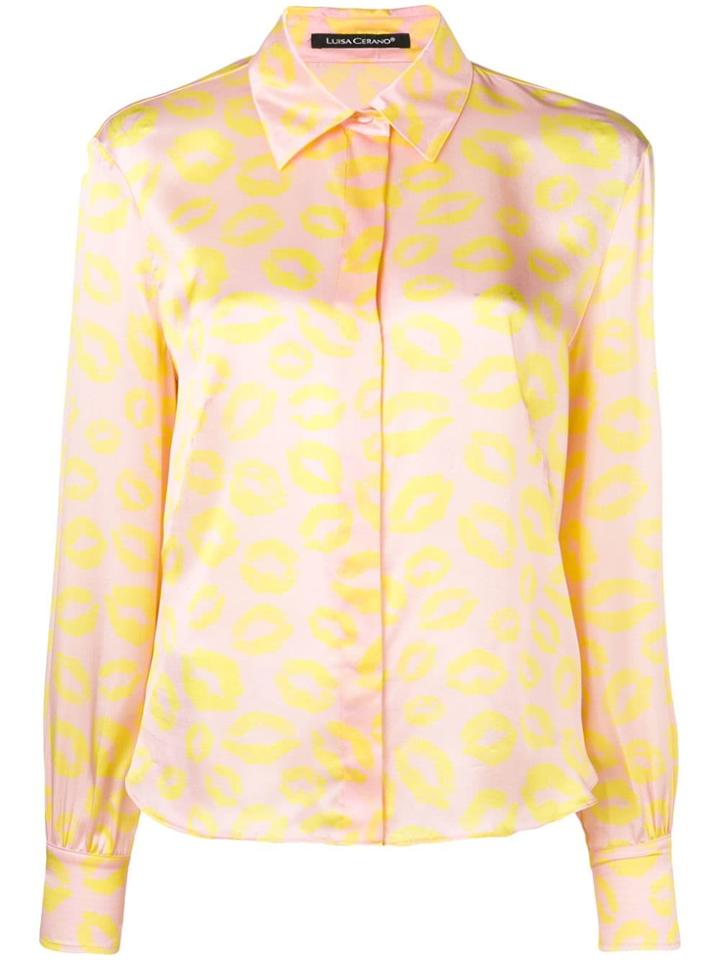 Luisa Cerano Lipstick Print Shirt - Pink