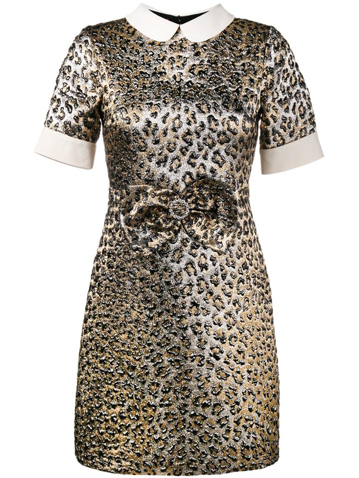 Gucci Leopard Jacquard Lame Dress - Black