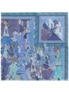 Salvatore Ferragamo Havana Party Print Scarf - Blue