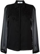 Blugirl Embroidered Shirt, Women's, Size: 38, Black, Polyester
