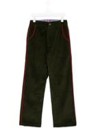 Mumofsix Contrast Seam Corduroy Trousers - Green